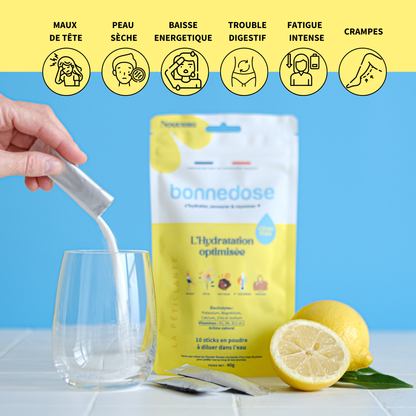 Saveur citron frais - Electrolytes et vitamines (10 sticks)